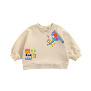 Sweater Anak Crewneck Oversize Anak Model Korean Raglan Bear With Elephant Usia 1-6thn